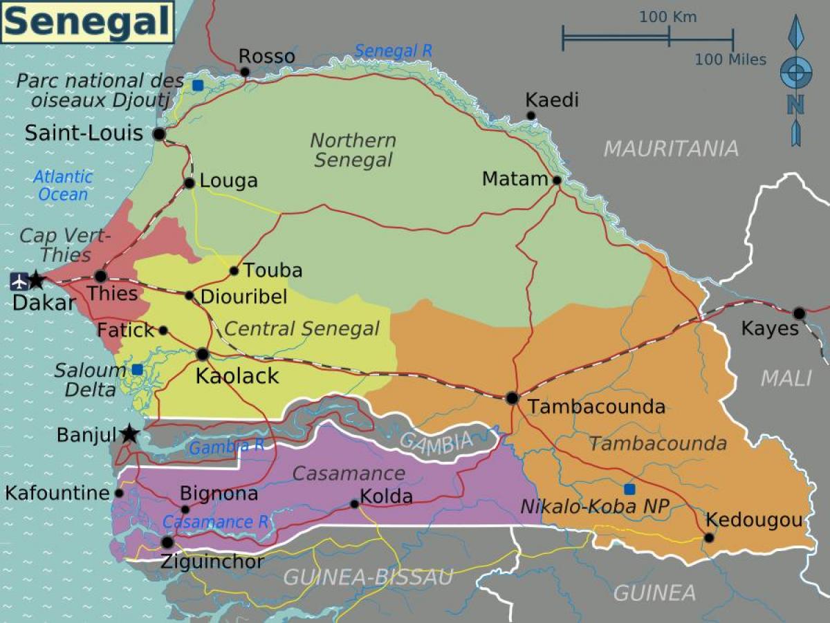 bản đồ của Senegal chính trị