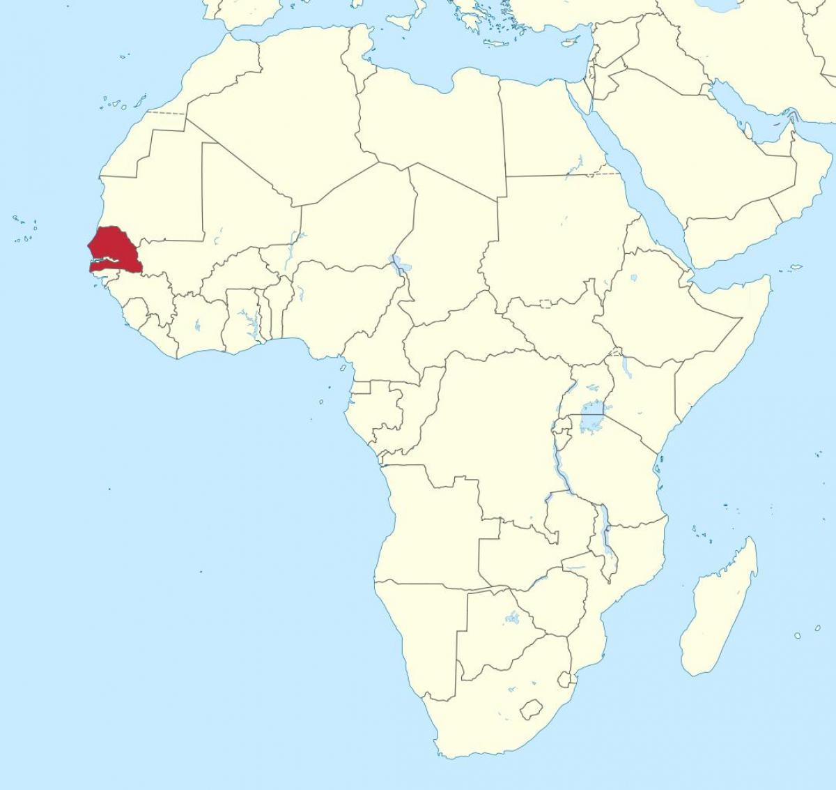 Senegal trên bản đồ châu phi
