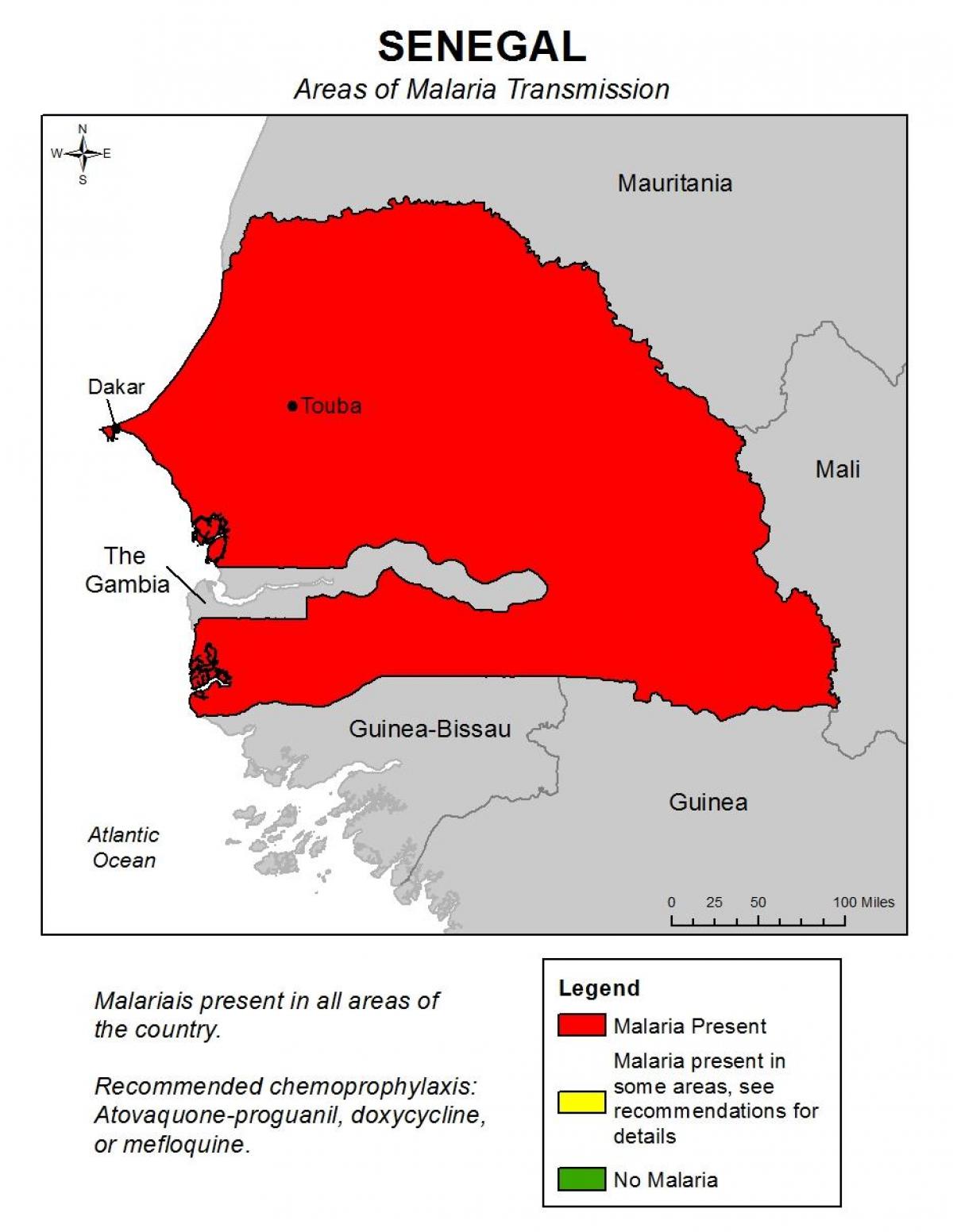 bản đồ của Senegal sốt rét